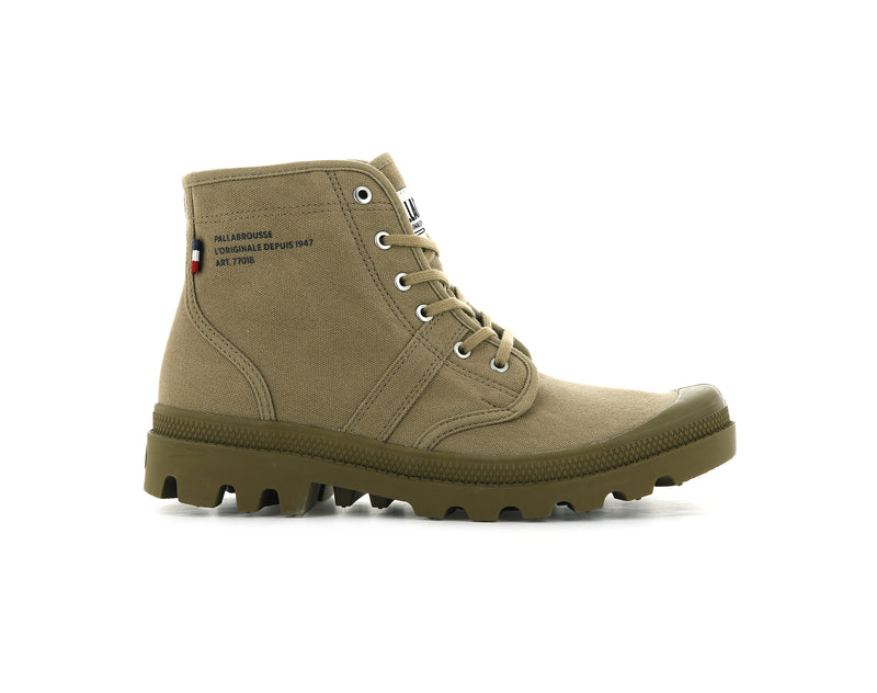 Olive Men's Palladium Pallabrousse Legion Boots | Israel UCVNMF-964