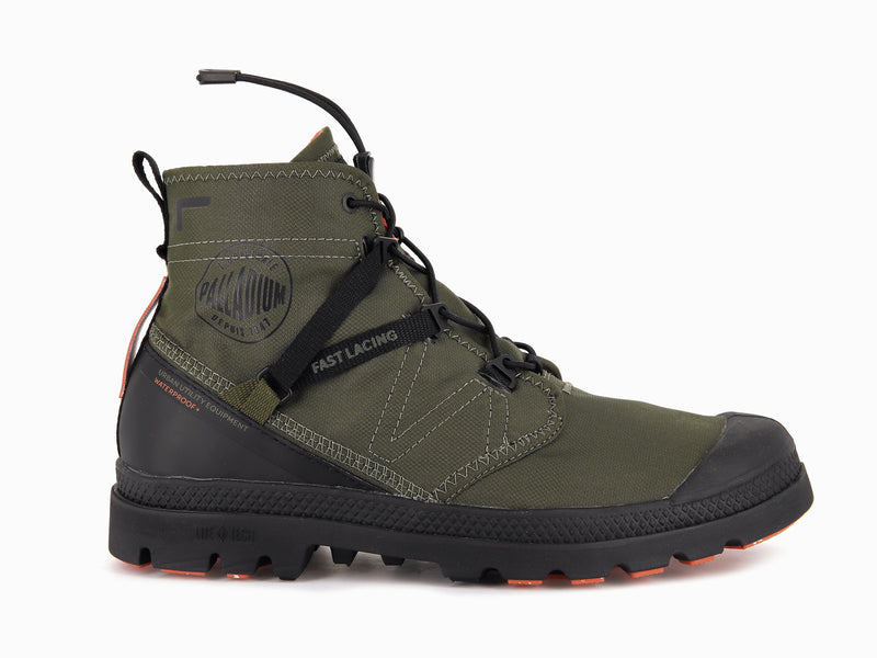 Olive Night Men's Palladium Pampa Travel Lite+ Waterproof Boots | Israel MNHSXY-957