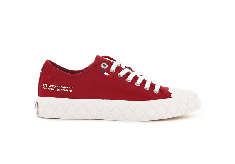 Red Salsa Men's Palladium Palla Ace Canvas Low Tops | Israel MQNYSU-457