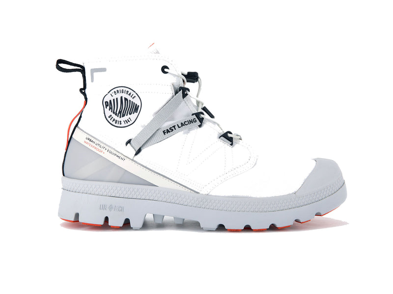 Star White Men's Palladium Pampa Travel Lite+ Waterproof Boots | Israel GIQNCA-296