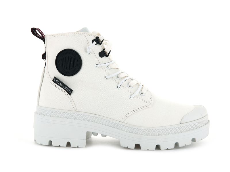 Star White Women's Palladium Pallabase Metro Boots | Israel YWKSZL-319