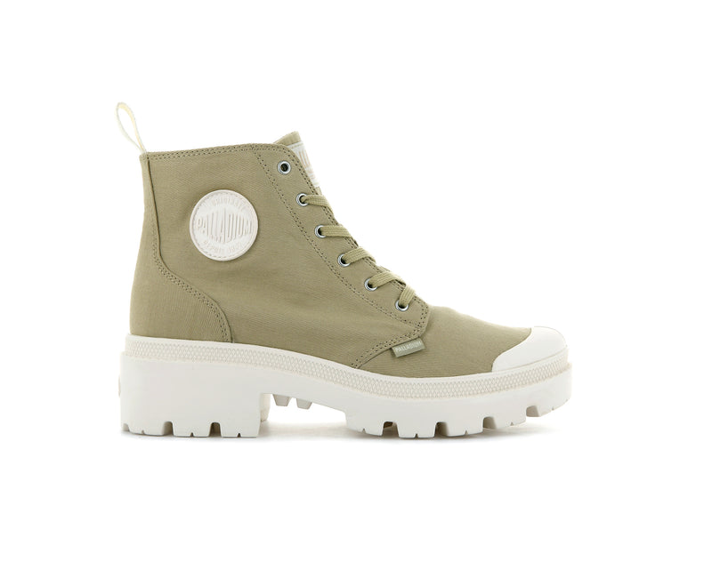 Taupe Women's Palladium Pallabase Twill Boots | Israel OIAEPL-051